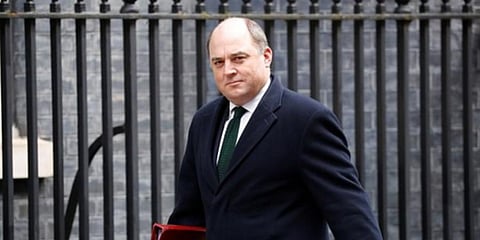 UK Defence Secretary Ben Wallace and top military commanders are currently self-isolating. (File photo | AFP)