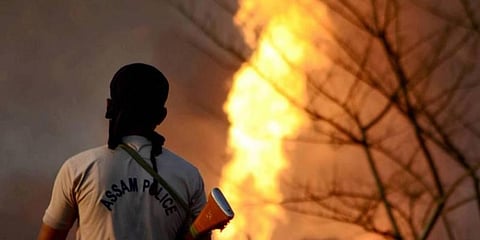 The inferno at Baghjan oil field in Assam (File photo | PTI)