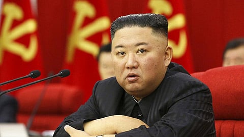 North Korean leader Kim Jong Un speaks during a Workers' Party meeting in Pyongyang, North Korea.