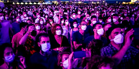 People attend the Cruilla music festival in Barcelona, Spain, Friday, July 9, 2021. (Photo | AP)