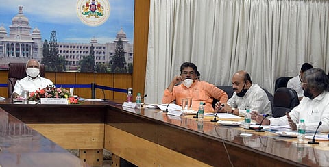 Chief Minister BS Yediyurappa chairs a meeting of the Basavakalyan Development Board in Bengaluru on Monday | Vinod Kumar T