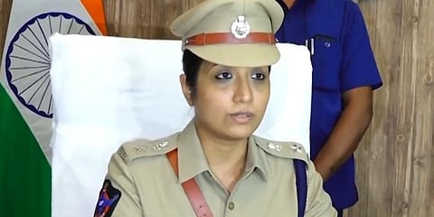 Prakasam SP Mallika Garg addressing the media. (Photo | YouTube screengrab)