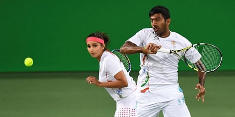 Indian tennis stars Rohan Bopanna and Sania Mirza (File photo| AFP)