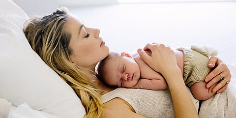 Amber Heard with her baby girl Oonagh Paige (Photo| Twitter)