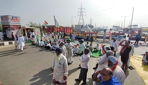 Farmers during a protest against the new farm laws, at the Delhi-Ghazipur border. (File Photo | Parveen Negi, EPS)