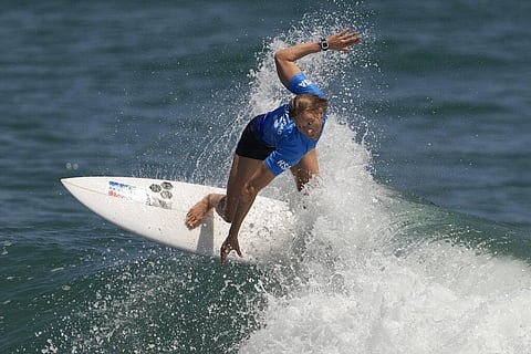 South Africa's Bianca Buitendag competes during the first round of the women's surfing competition at the 2020 Summer Olympics. (Photo | AP)