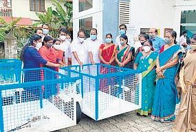 MLA K Babu distributes waste collection trolleys to Hritha Karma Sena