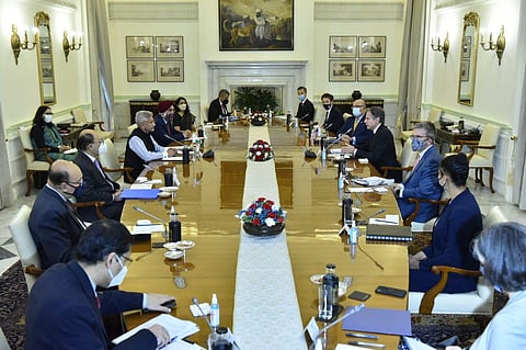 External Affairs Minister S Jaishankar and US Secretary of State Antony Blinken hold talks. (Photo | Twitter/MEAIndia)
