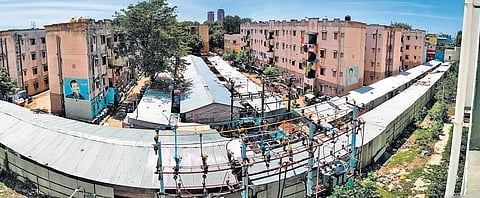 A view of the tin houses at Pulianthope, where residents unable to pay `1.5 lakh live | DEBADATTA MALLICK