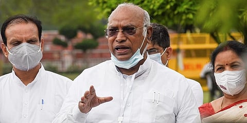 Leader of Opposition in Rajya Sabha Mallikarjun Kharge (Photo | ANI)