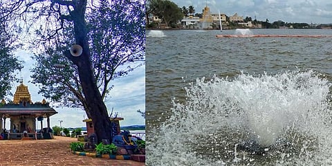 Sri Channabasavanna temple on the bank of Unkal lake in Hubballi; a view of Unkal Lake. (Photo | D Hemanth, EPS)