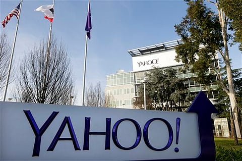A sign outside Yahoo's headquarters in Sunnyvale, California. (Photo |AP)