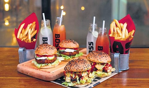 Meals from cloud kitchens Boss Burger and Butter.