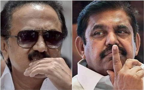 DMK chief Stalin (L), AIADMK leader Edappadi K Palaniswami (Photo | PTI)
