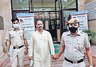 Pinki Chaudhary in police custody on Tuesday. (Photo | PTI)