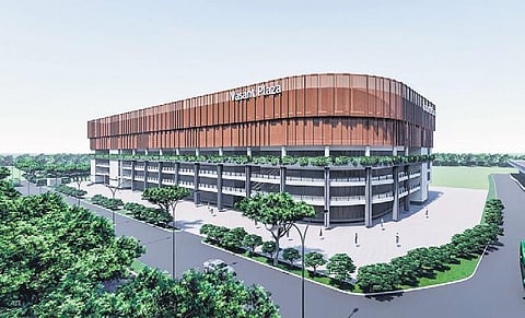 Artist impression of the upcoming multi-level bus parking hub in the national capital