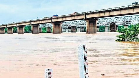 Brahmani river in spate at Rourkela