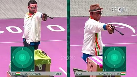 The 19-year-old Narwal shot a total of 218.2, a Paralympic record, to claim the gold medal. (Photo | DD Sports screenshot)