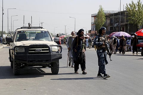Taliban fighters walk in the city of Kabul, Afghanistan, Saturday, Sept. 4, 2021. (Photo | AP)