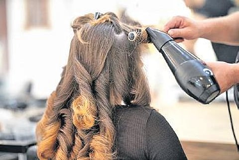 To add shape to sweeping bangs, the fringe needs to be styled away from the face.