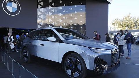 The iX Flow is a system that replaces regular car paint with with E Ink technology that allows the car to change color and design. (Photo | AP)