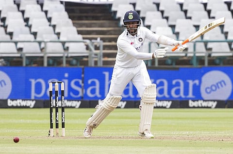 India's batsman Cheteshwar Pujara in action during the third and final test match between South Africa and India in Cape Town. (Photo | AP)
