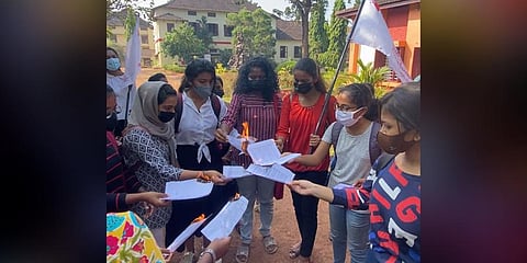 Freedom at night: Students of Aluva's UC College enjoy victory