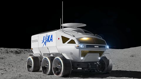 This graphic illustration provided by Toyota Motor Corp. shows a vehicle called 'Lunar Cruiser' to explore the lunar surface. (Photo | AP)