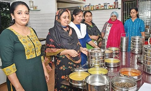 Advocate Majitha Abdul Majeed and members of her community kitchen in Malappuram