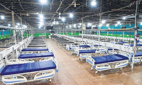 Isolation ward being set up in Patna amid the threat of an Omicron outbreak. (File | PTI)