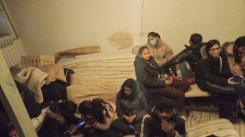 Those Days!: This file image shows medical students from Karnataka in an underground bunker in war-torn Ukraine.