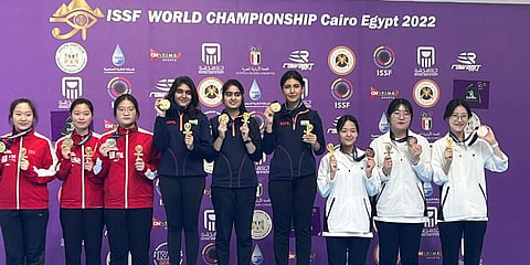 The team made the title round on Monday after coming through two stages of qualification. (Photo | NRAI Twitter)