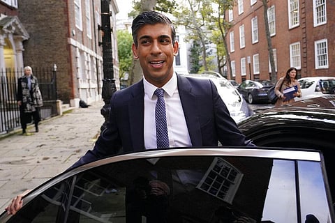 Conservative Party leadership candidate Rishi Sunak leaves the campaign office in London, October 24, 2022. (Photo | AP)