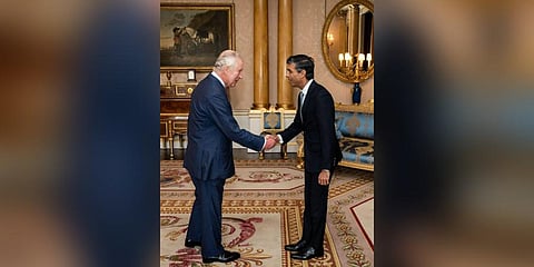 Rishi Sunak on Tuesday is appointed by King Charles III as Britain's first Indian-origin Prime Minister. (Photo | ANI)