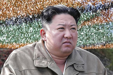 North Korean leader Kim Jong Un inspects military exercises at an undisclosed location in North Korea on Oct. 8, 2022. (File Photo|AP)