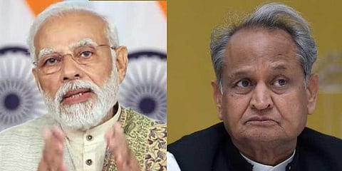 Prime Minister Narendra Modi and Rajasthan Chief Minister Ashok Gehlot