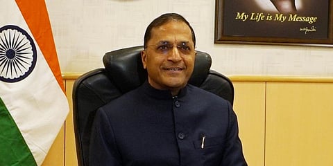 Former bureaucrat Arun Goel on Monday assumed charge of his new responsibility as an Election Commissioner. (Photo | Twitter, @ECISVEEP)