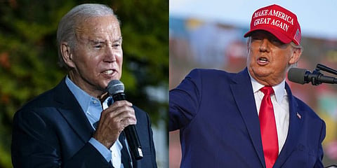 U.S. President Joe Biden,(L), and former president Donald Trump campaign ahead of the 2022 midterm polls which will determine the control of the House of representatives and the Senate.