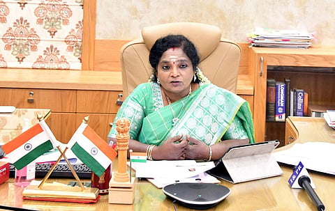 Telangana Governor Tamilisai Soundararajan at Raj Bhavan. (File | Express)