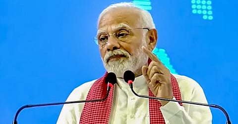 Prime Minister Narendra Modi addresses the 9th World Ayurveda Congress, in Goa, Dec. 11, 2022. (Photo | PTI)