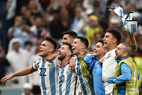 A jubilant Messi and his teammates. But challenges ahead...(Photo | AFP)