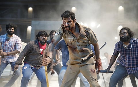 A still from the film ‘Laththi’ starring Vishal. (Photo | YouTube screengrab)