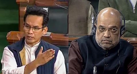 Congress MP Gaurav Gogoi and Home Minister Amit Shah.