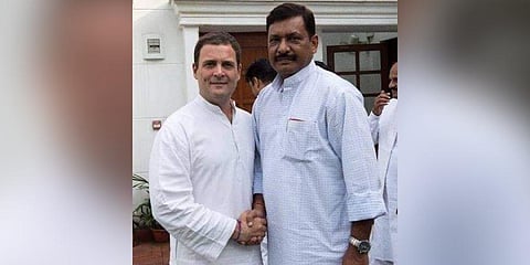 Rajya Sabha member Akhilesh Prasad Singh with Rahul Gandhi. (Photo | Dr Akhilesh Prasad Singh Twitter)
