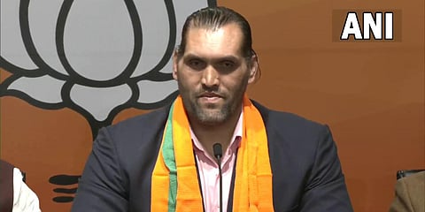 Former WWE wrestler The Great Khali after joining the BJP. (Photo| ANI)