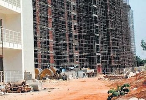 Representational image of a building in construction.
