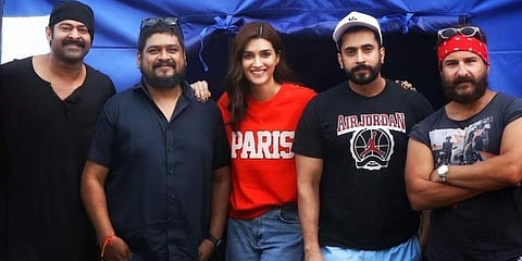 The starcast of Adipurush with director Om Raut. (Photo| Cinema Express)
