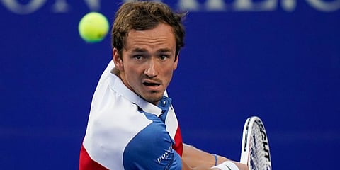 Daniil Medvedev returns a ball during a match against Benoit Paire at the Mexican Open tennis tournament in Acapulco, Mexico. (Photo | AP)