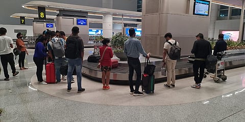 Passengers at Delhi Airport's newly constructed Terminal 1. (Photo| Twitter)