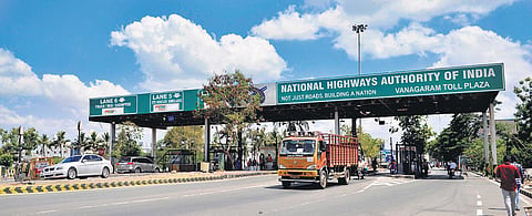 File photo of vehicles passing through the Vanagaram toll plaza near Chennai | Express